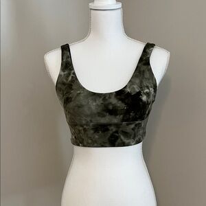 Lululemon Olive Tie-Dye Scoop Neck  sports bra